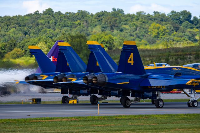 — — - Operator: US Navy Blue Angelsbr /Aircraft: McDonnell Douglas F/A-18C Hornetbr /#1 - Captain Eric Doyle (Flight Leader)br /#2 - Lieutenant James Haley (Right Wing)br /#3 - Lieutenant James Cox (Left Wing)br /#4 - Major Jeff Mullins (Slot)br /#5 - Lt Commander Brandon Hempler (Lead Solo)br /#6 - Lt Commander Andre Webb (Opposing Solo)br /#7 - Lieutenant Cary Rickoff (Narrator)