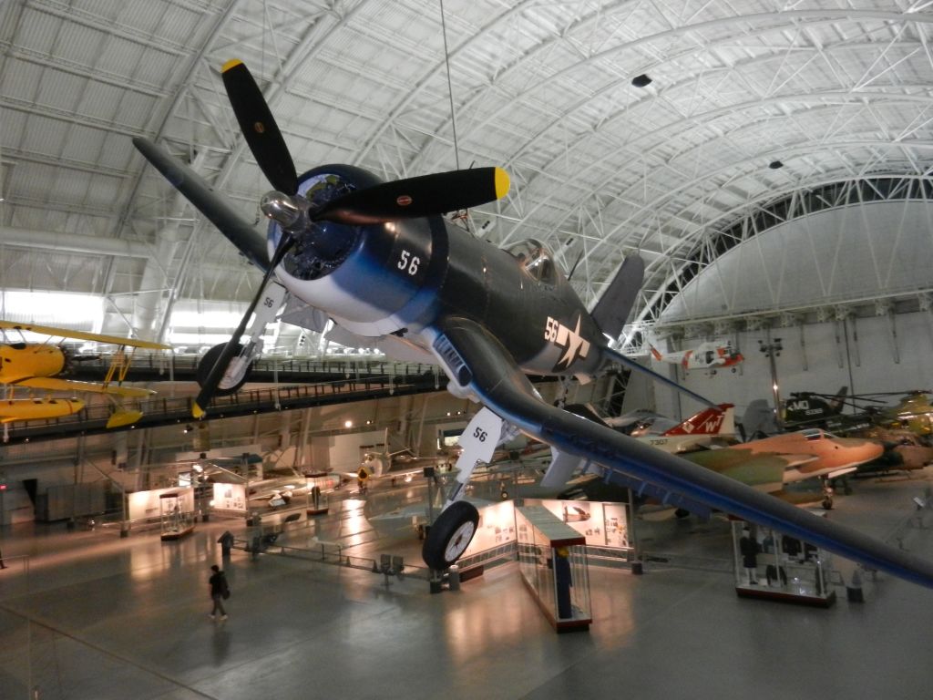 — — - An F-4U Corsair On Display At The Steven Udvar Hazy Center