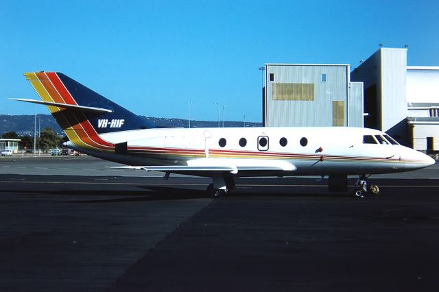 VH-HIF — - DASSAULT FALCON 20E MYSTERE - REG : VH-HIF (CN 255) - ADELAIDE INTERNATIONAL AIRPORT SA. AUSTRALIA - YPAD 26/10/1986