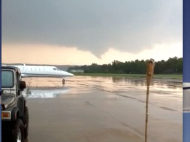 Learjet 45 (N742F) - Tornado in  Background  5-22-2011