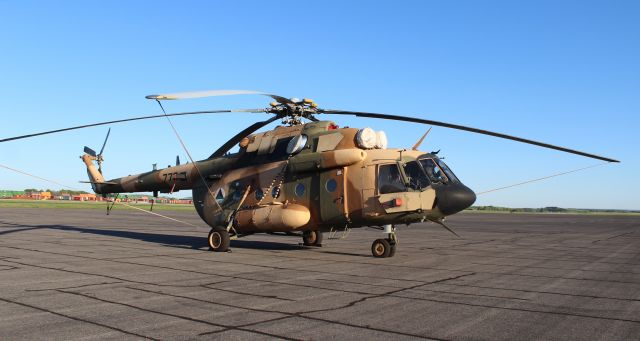 — — - A Mil Moscow Mi-17 Hip in Afghan Air Force colors at Carl T. Jones Field, Huntsville International Airport, AL - May 1, 2017. 