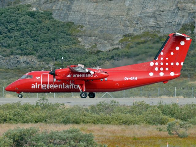 de Havilland Dash 8-200 (OY-GRM) - Departing for BGGH