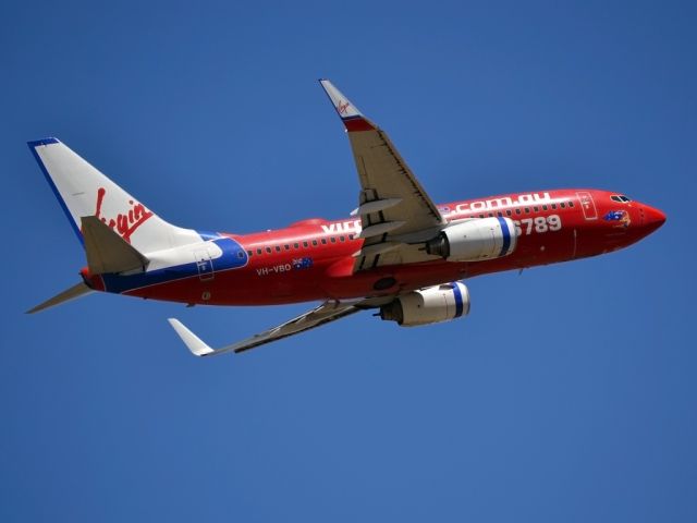 Boeing 737-800 (VH-VBO) - Getting airborne off runway 23. Monday 19th December 2011.