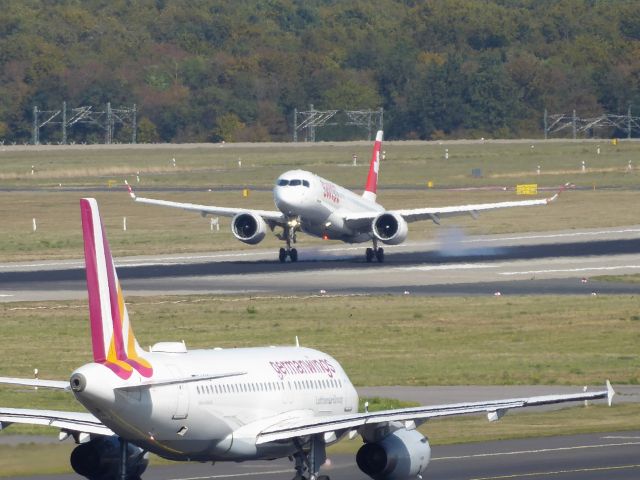 Airbus A220-300 (HB-JCG) - A220-300 HB-JCG touchdown on 23L DUS, 22.09.2019