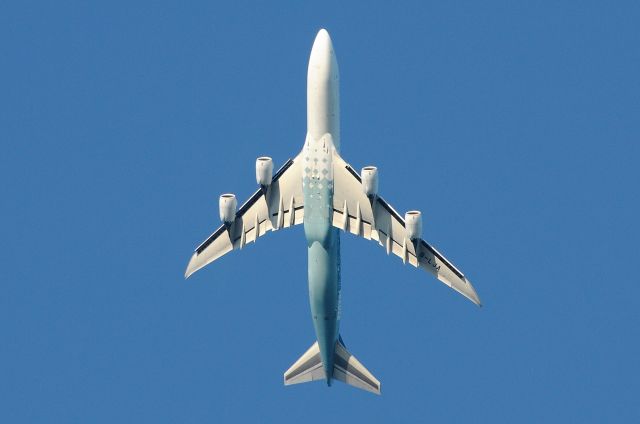 BOEING 747-8 (B-LJA) - 07-30-2016. Sure wish they had kept her in this scheme! Climbing out over the top of OSH before heading to ORD.