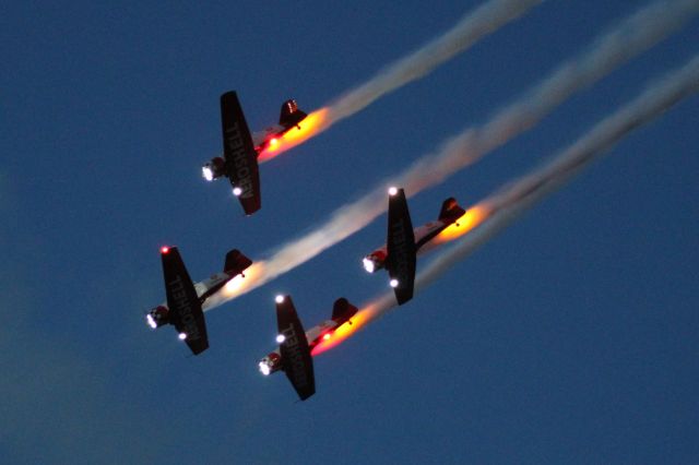 — — - Aeroshell Aerobatic Team night show