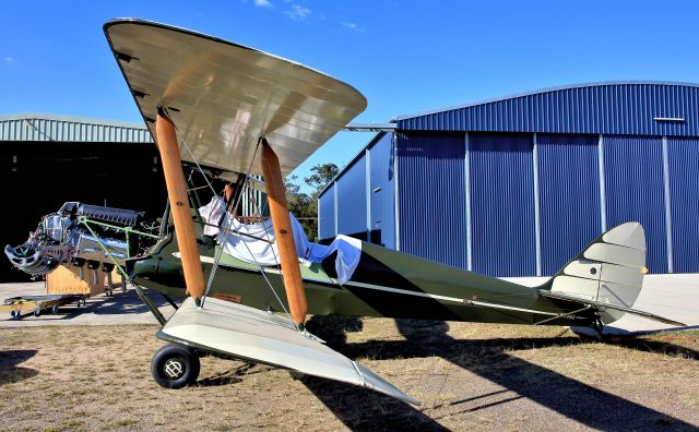 OGMA Tiger Moth (VH-FAG) - Tiger aftyer restoration - wings rigged and out in the sun