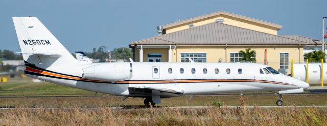 Cessna Citation Sovereign (N250CM) - Taxing to parking after landing on runway 23