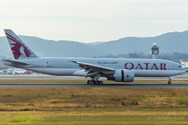 Boeing 777-200 (A7-BBA) - Qatar Airways - Boeing 777-2DZ(LR)br /Registration: A7-BBAbr /br /Doha (DOH) / São Paulo (GRU)br /br /Foto tirada em: 25/06/2016br /Fotografia: Marcelo Luiz