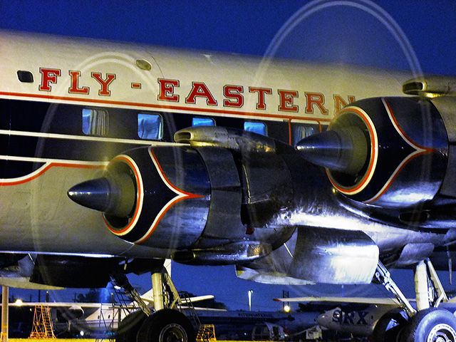 N836D — - The Historical Flight Foundations restored Eastern Air Lines DC-7B N836D performing a nighttime engine run up at Opa-locka Executive Airport on March 31, 2010.  aviationstockphotos.com