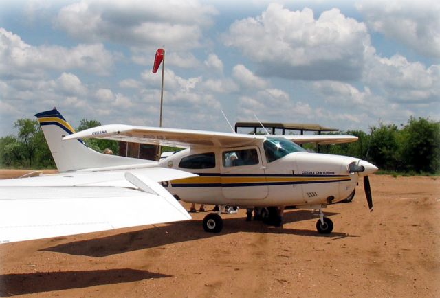 Cessna Centurion (ZS-AVB) - At Ingwelala, South Africa.