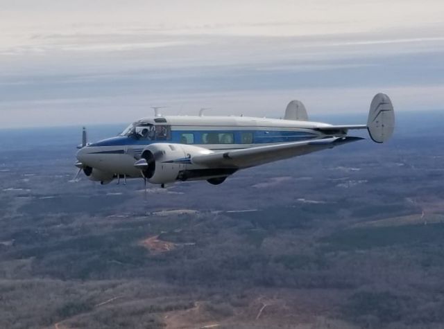 Beechcraft 18 (N62CJ) - Beautiful winter day for flying.