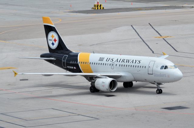 Airbus A319 (N733UW) - US Airways - Steelers Plane