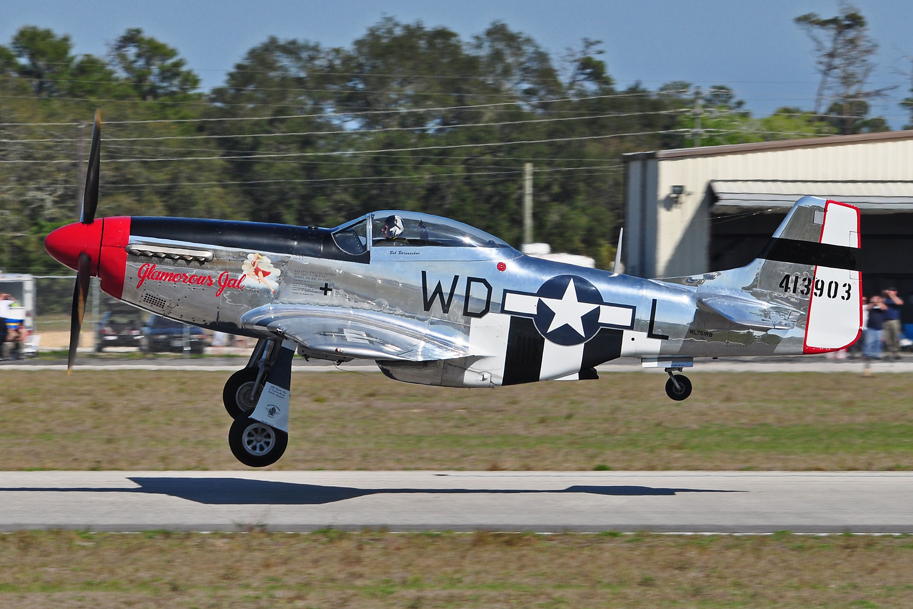 NL751RB — - P-51D cn122-40993 "Glamorous Gal" 413903 WD-L taking off at TICO 2011 by mackol87@aol.com