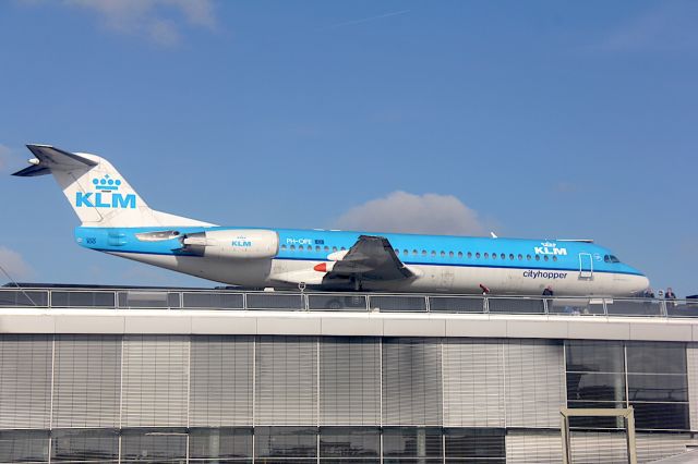 Fokker 100 (PH-OFE) - Fokker F100.br /On display at the panorama terrace, Schiphol Airport, Amsterdam.br /Photo: 9.05.2017