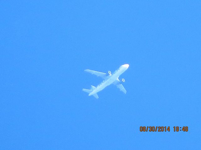 Airbus A320 (N219FR) - Frontier Airlines flight 1532 from TYS to DEN over Baxter Springs Ks (78KS) at 36k feet.