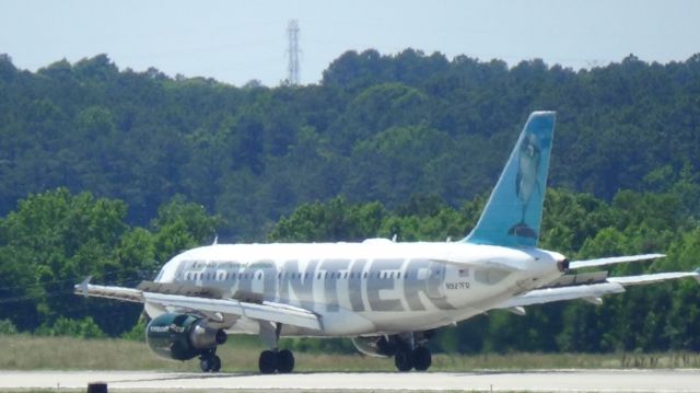 Airbus A319 (N927FR) - Frontier 907 arriving from Trenton at 2:37 PM.   Taken June 7, 2015.