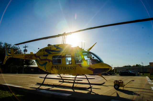 Bell JetRanger (N435AE) - Air Evac 50, Methodist Air Care, based at Guadalupe Regional Medical Center in Seguin, TX.