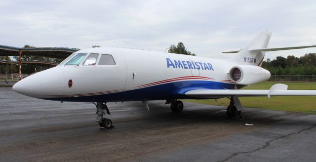 Dassault Falcon 20 (N158TW) - A 1968 model Dassault / SUD Fan Jet Falcon, operated by Ameristar Jet Charter (in new paint), under cloudy skies - November 3, 2021.