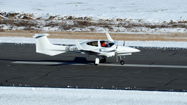 Diamond Twin Star (OE-UDN) - A Diamond Twin Star, DA42, passing through Iqaluit on October 14, 2019.