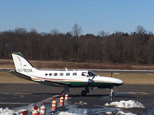 Cessna Conquest 2 (N716SM) - N716SM (C441) arriving at Wings Field (KLOM)br /Photo Date: March 7, 2021