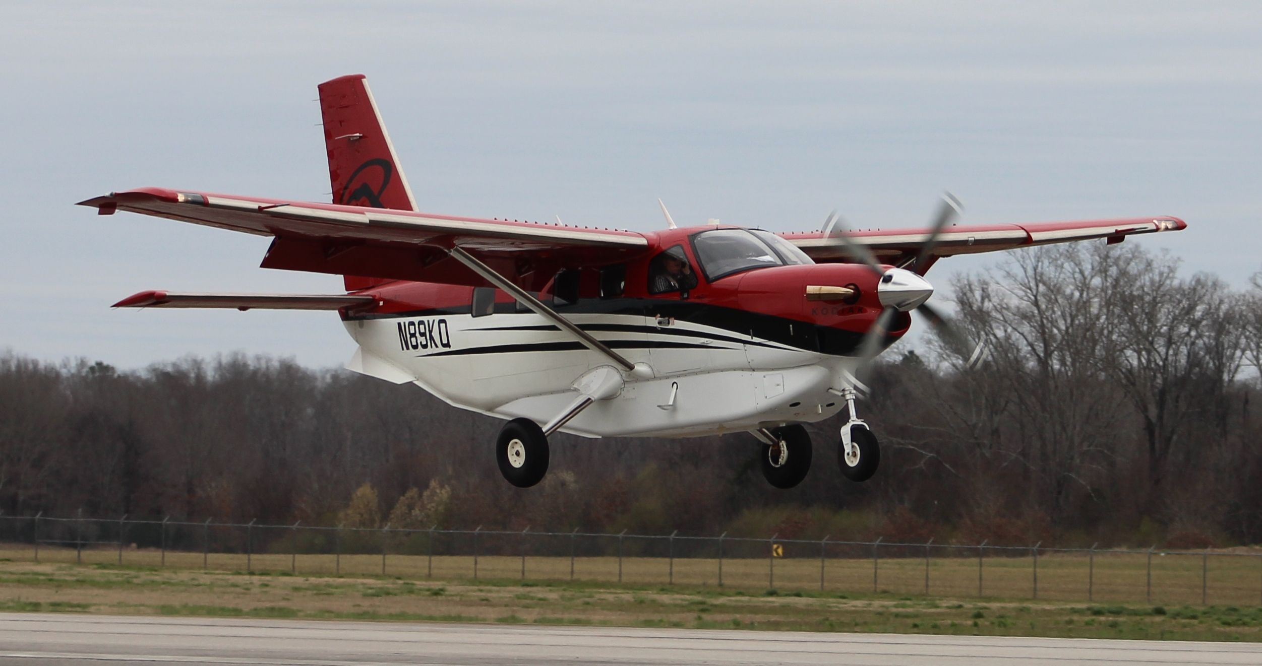 Quest Kodiak (N89KQ) - A Quest Kodiak 100 arriving Runway 18 under overcast at Pryor Regional Airport, Decatur, AL - March 7, 2019.