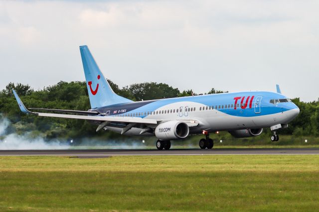 Boeing 737-800 (G-TUKX) - The first day in service for this aircraft (1 June ‘24) having been delivered from Warsaw a couple of days earlier.  Previously OO-JBG.   Arriving from Alicante
