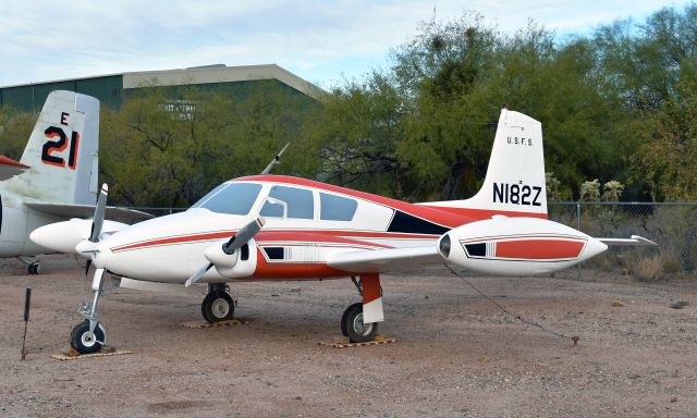 Cessna 310 (N182Z) - USFS Cessna 310A N182Z in Tucson Pima Air & Space Museum 