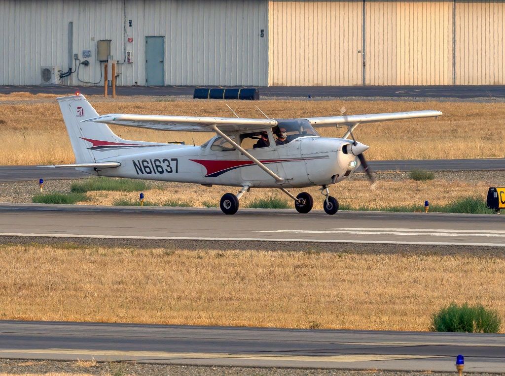 Cessna 170 (N61637) - Cessna 172M at Livermore Municipal Airport, Livermore CA. August 2020