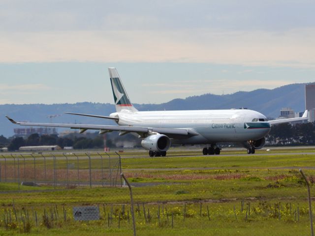 Airbus A330-300 (B-LAJ) - On taxi-way heading for take off on runway 05, for flight home to Hong Kong via Melbourne. Thursday 12th July 2012.