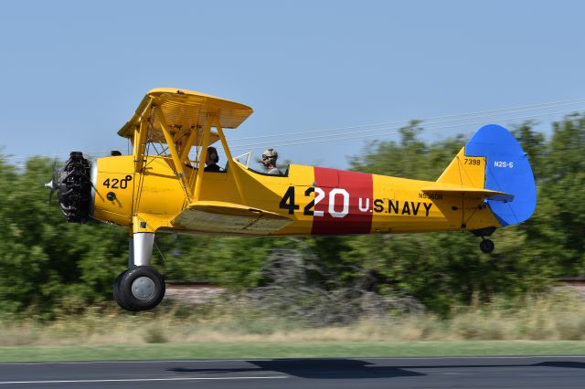 Boeing PT-17 Kaydet (N5360N) - Beautiful Stearman performing a flyby at Hicks Airfield near Fort Worth, TX.