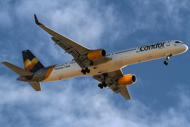 BOEING 757-300 (D-ABOF) - friendly clouds and egyptian blue sky