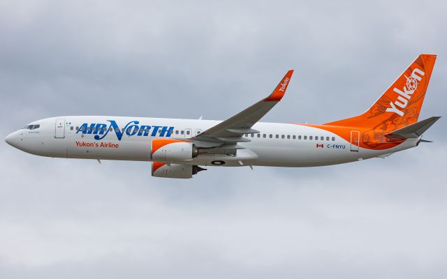 Boeing 737-800 (C-FNYU) - After much anticipation, the first of two, Boeing 737-800s arrived from Kelowna as "Air North (ANT) 999" on Wednesday afternoon! It was great to see everyone come out from the offices to watch the arrival of what is the most expensive purchase in the company's history! The tail now features a Caribou which is also found on our ATR freighter (C-FVGY). In addition, painted below the flight deck windows are the words "Jidii nakhwats'oo gogwijiłcheii nakhwadrii ts'at tr'agwanah'in", which is Gwich'in for "Vision the heart sees."