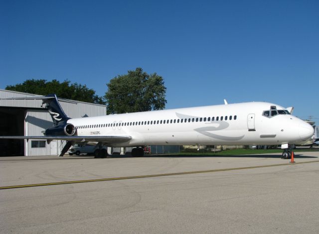 McDonnell Douglas MD-80 (N932RD) - Ryan International MD-80 parked in front of maintenance hangar at RFD