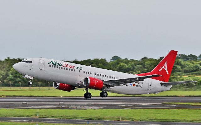 BOEING 737-400 (EC-LTG) - alba star b737-4 ec-ltg dep shannon for lourdes 21/6/16.