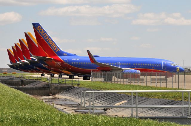 Boeing 737-700 (N790SW) - Some of the SWA stored 737-700's at IND due to the Coronovirus as seen on 04-10-20