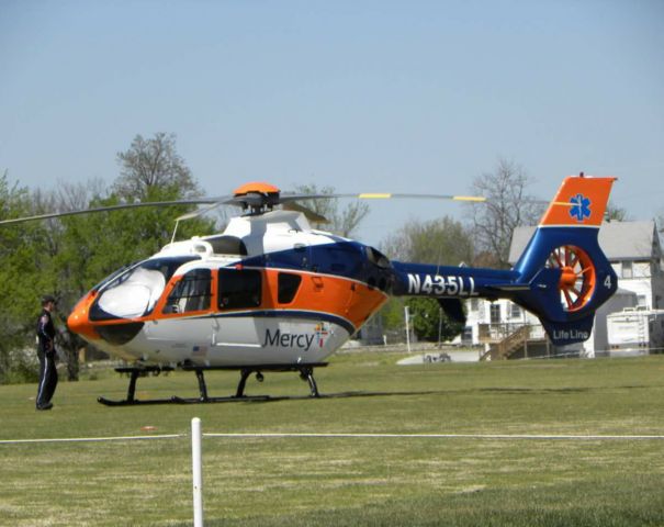 Eurocopter EC-635 (N435LL) - On scene at Galena Kansas high school at a set up drunk driving accident to show kids the dangers of drunk driving. 