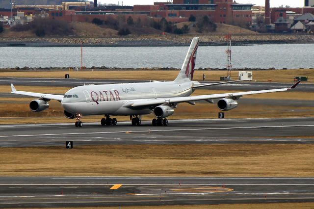 Airbus A340-300 (A7-AAH) - Alpha Seven Alpha Alpha Hotel starting its departure on 33L. Amiri flight returning students home for the spring college  break