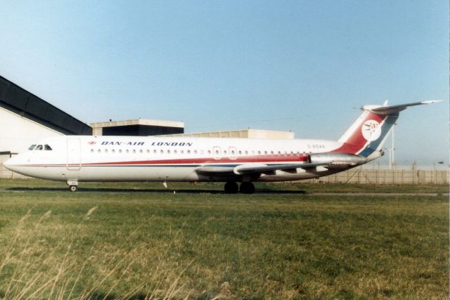 British Aerospace BAC-111 One-Eleven (G-BDAE) - Seen here in Jan-83.  With Dan-Air from Feb-75 to Nov-92. Reregistered G-OBWD then transferred to Sierra Leone 15-May-02 but broken up at EGMC.