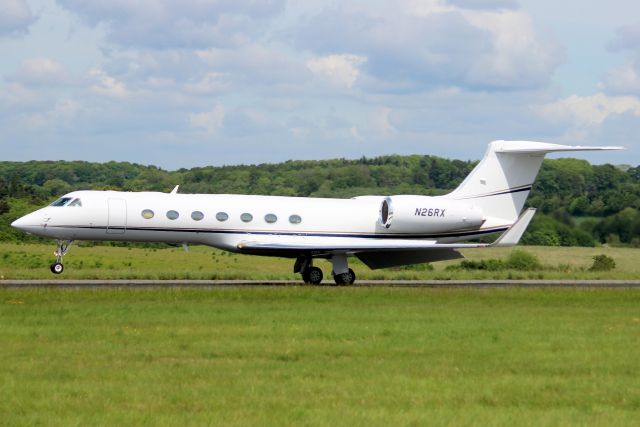 Gulfstream Aerospace Gulfstream V (N26RX) - Touching down on rwy 25 on 17-May-24 arriving from EGNV.