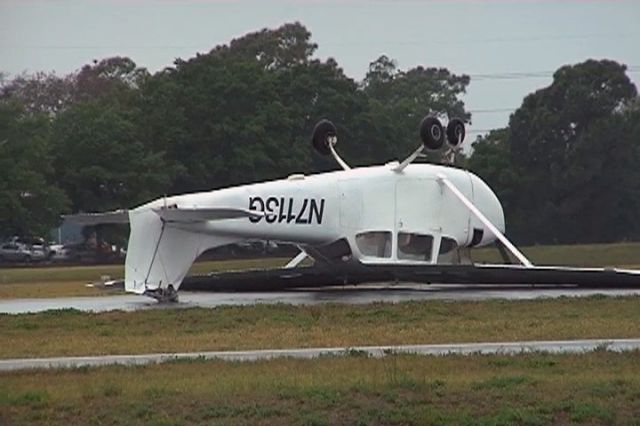 N7113Q — - A Cessna plane flipped over