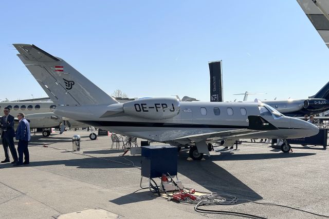 Cessna Citation M2 (OE-FPJ) - Avcon Jet Citation M2 on display at AERO Friedrichshafen 2025 on 11-Apr-25.