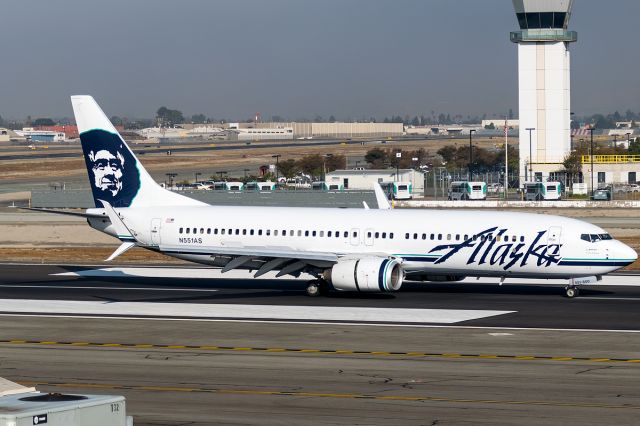 Boeing 737-800 (N551AS) - Second sighting of this particular aircraft. SEA-BUR-PDX