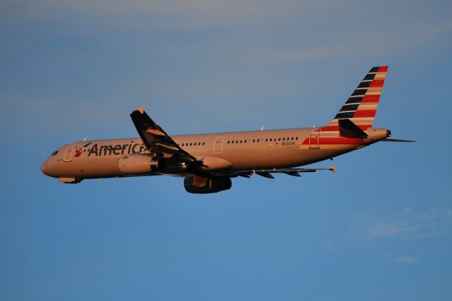 Airbus A321 (N520UW) - Departing runway 36C at dusk - 11/1/14