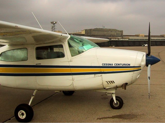 Cessna Centurion (ZS-AVB) - At Berlin Tempelhof, Germany,  during our trip from South Africa to Germany and back.