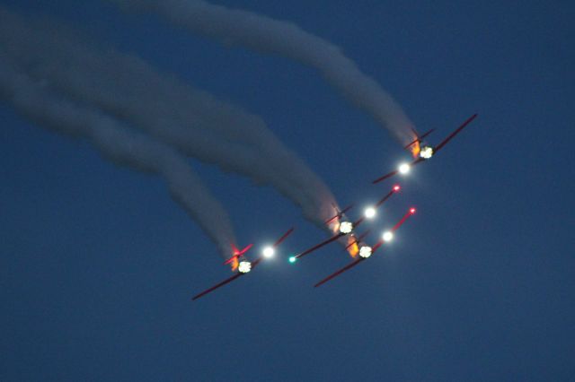 — — - Aeroshell Aerobatic Team night show