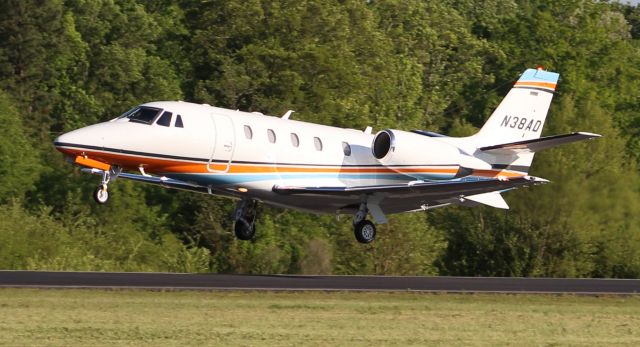 Cessna Citation Excel/XLS (N38AD) - A Textron (Cessna) 560XL Citation XLS+ departing Boswell Field, Talladega Municipal Airport, AL, after the NASCAR GEICO 500 race at Talladega Super Speedway - late afternoon, April 25, 2021.