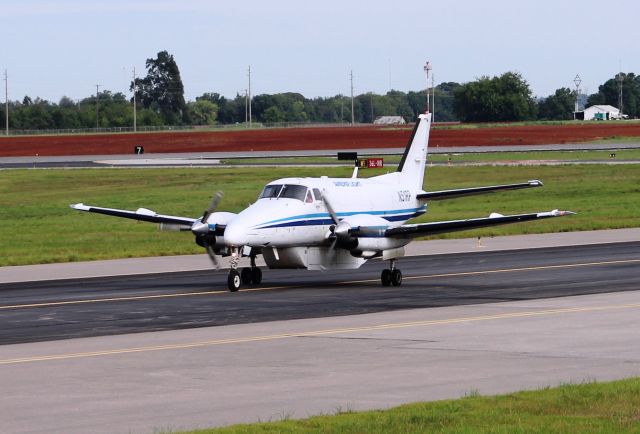 Beechcraft Airliner (N51RP) - A Beechcraft C 99 Airliner rolling down the west taxiway @ Huntsville International, AL - August 23, 2016