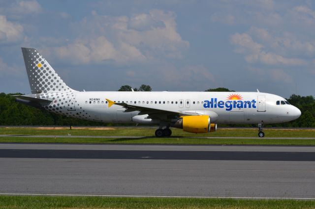 Airbus A320 (N241NV) - Flying with previous owners livery (Vueling Airlines) taxiing at KJQF - 7/28/18