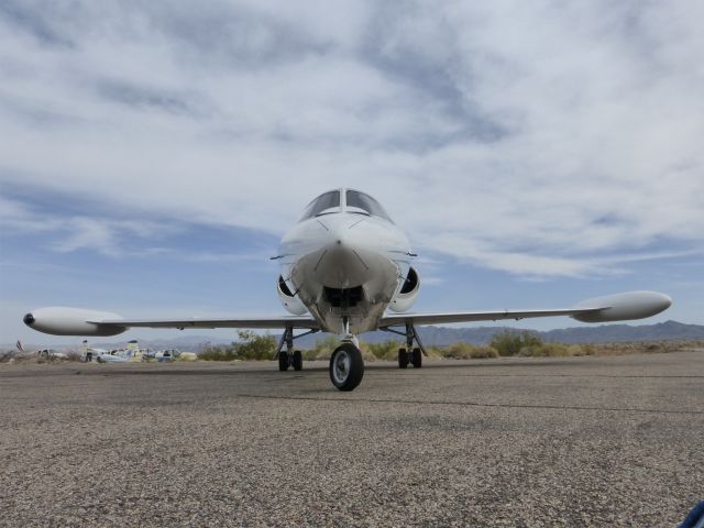 Learjet 35 (N49WL) - Needles on a Saturday.  2 Cessna 172's, a Navion, a Glasair and a Lear all in the pattern.